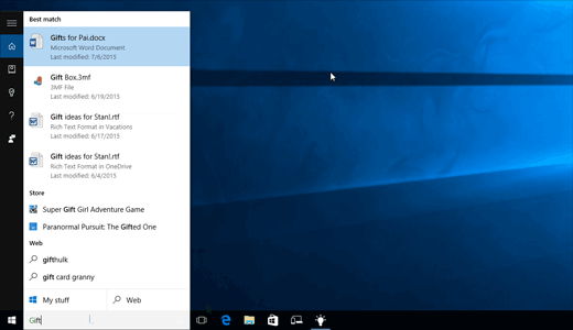 Windows 10 Search Demo